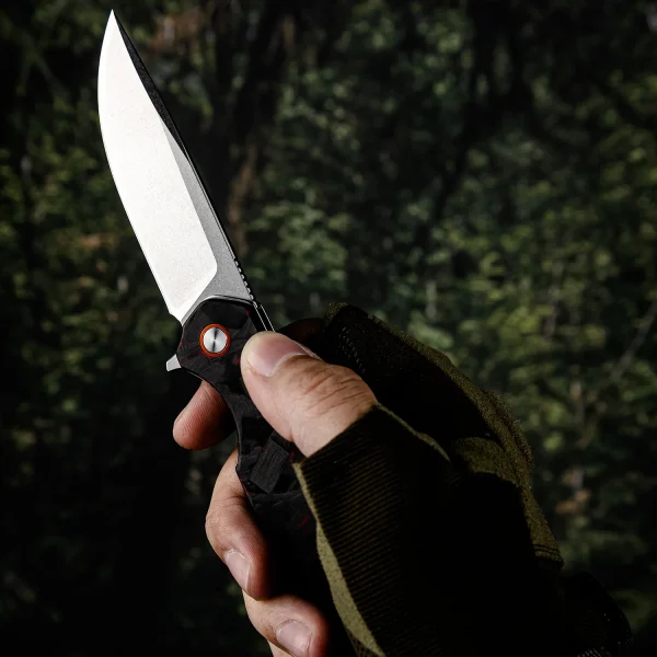 Foldekniv 9cm D2 steel Carbon Fiber Handle EDC [FIB-77], folding knife, foldekniv, foldekniv D2