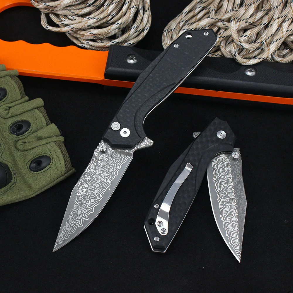 Foldekniv GT-DM016-1, damaskus kniv, foldekniv, foldekniv damaskus