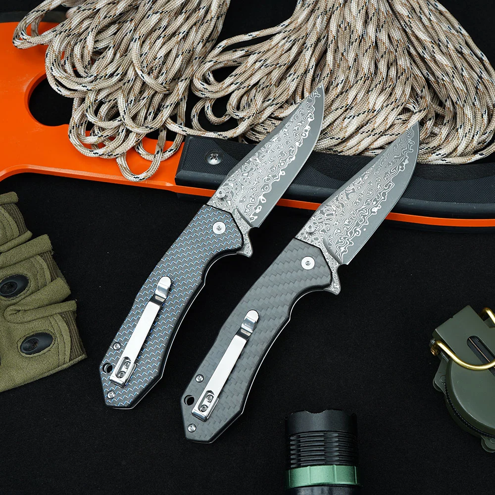 Foldekniv damaskus, foldekniv, kniv, damaskus kniv