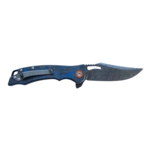 Foldekniv 8cm Damaskus Carbon Fiber Blue [GT-DM026 blue]