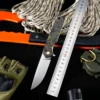 Foldekniv 9cm D2 Fiber Carbon Yellow , foldekniv, foldekniv d2, d2 steel, pocket knife, folding knife