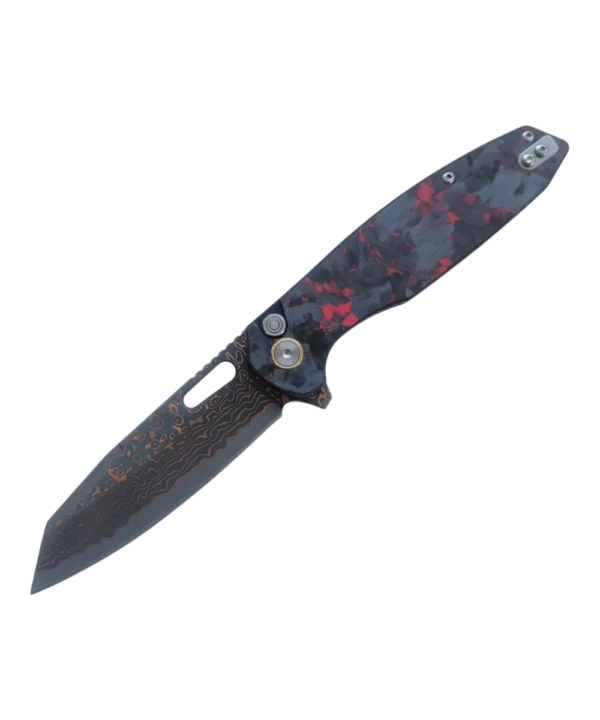 Foldekniv 9cm VG10 Copper Damaskus Carbon Fiber Red [GT-T0044-4]
